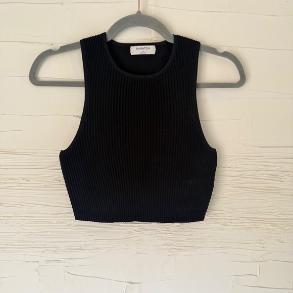 Aritzia | Babaton | Size S | Sculpt Knit Racer Cropped Tank in Black - Picture 5 of 9